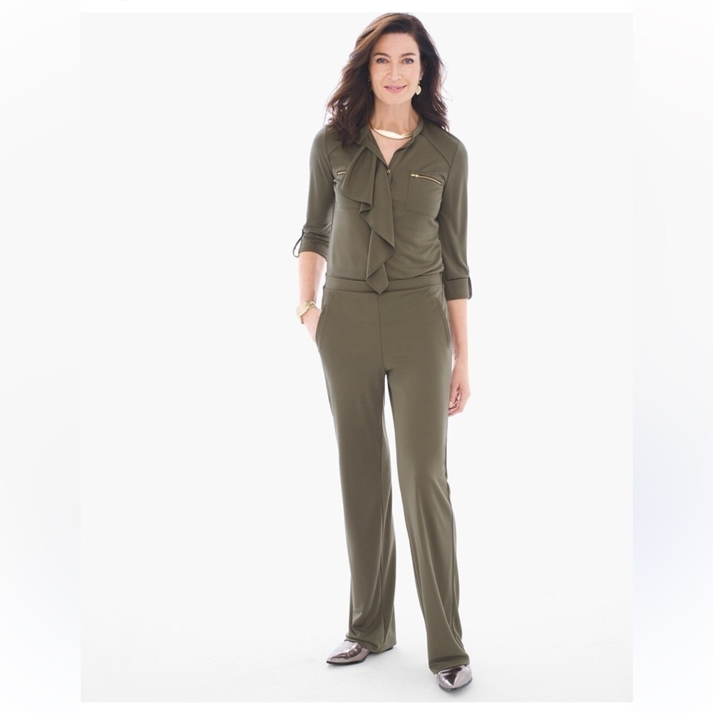 Chicos Ruffled Utility Jumpsuit